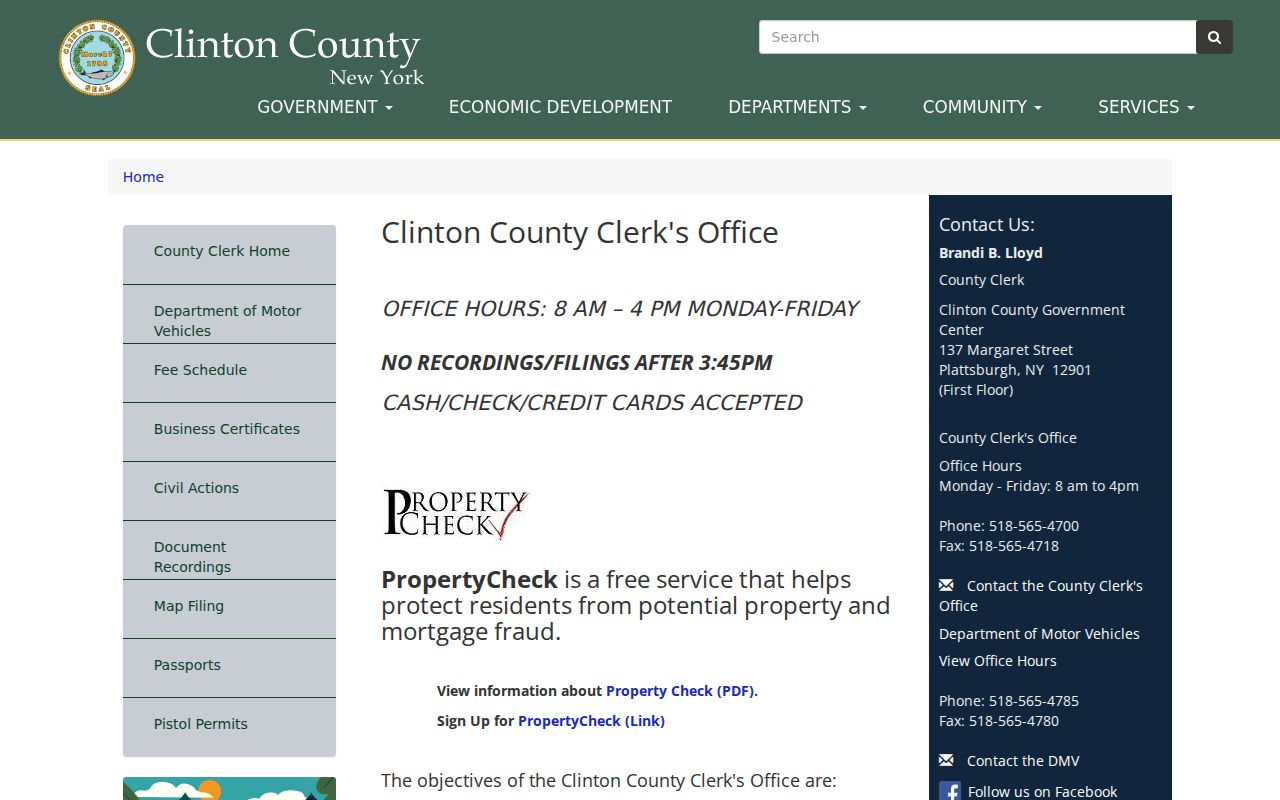 Clinton County criminal court case clerk records page