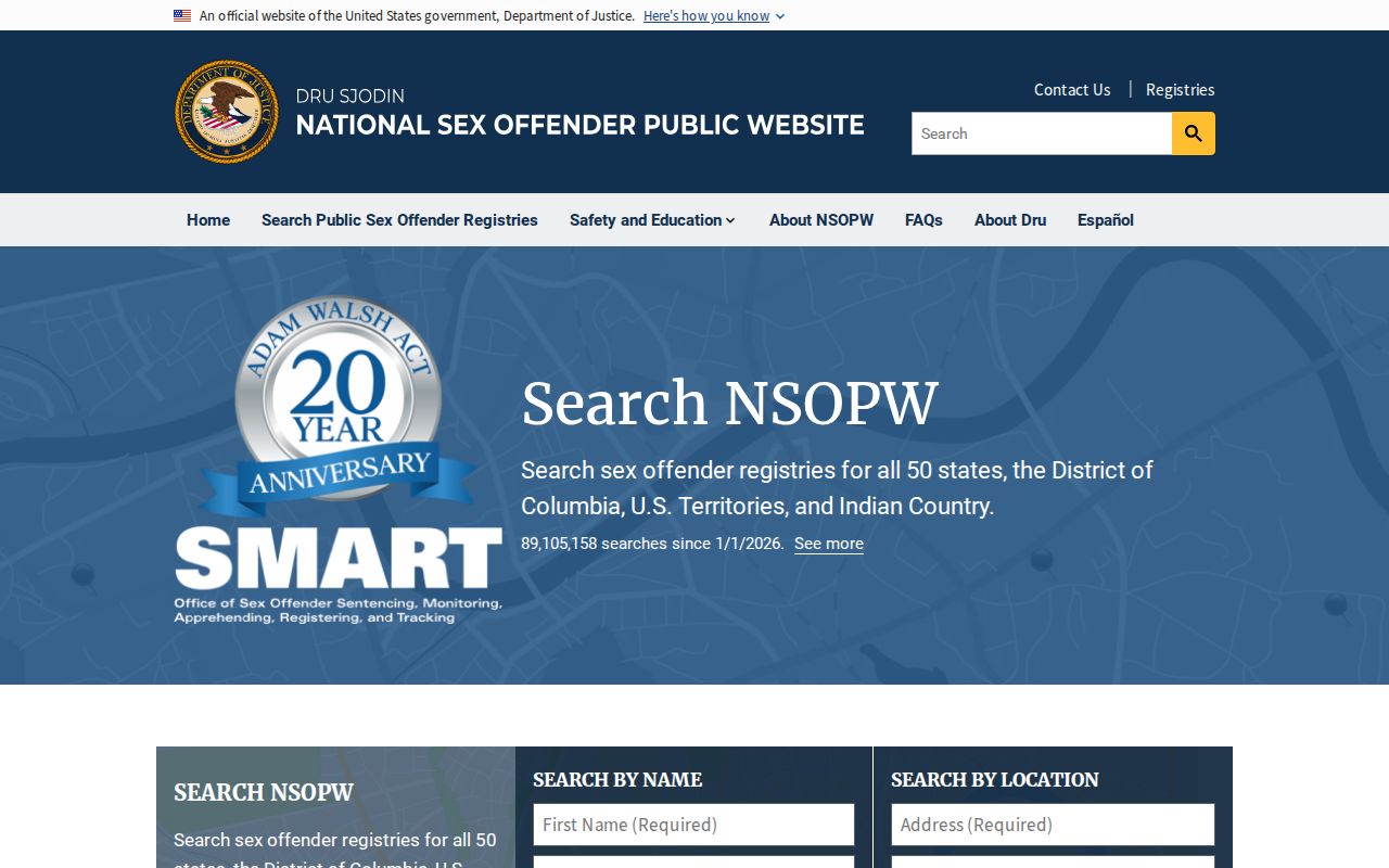 National public sex offender search used with Clinton County registry records