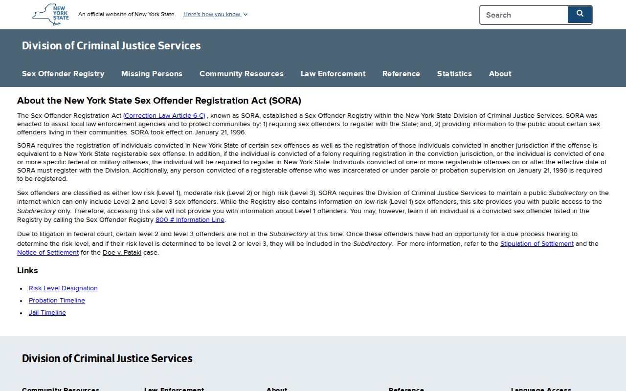 Clinton County sex offender registry public directory scope and limits